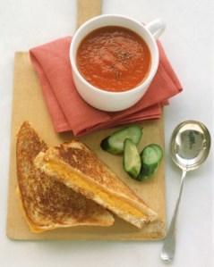 Grilled cheese toast and tomato soup